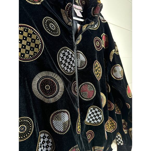 Diana Marco Vintage "Velvet" Beaded Ice 9 Jacket NWT Size 2X Acetate/Nylon/Metal - Picture 2 of 3